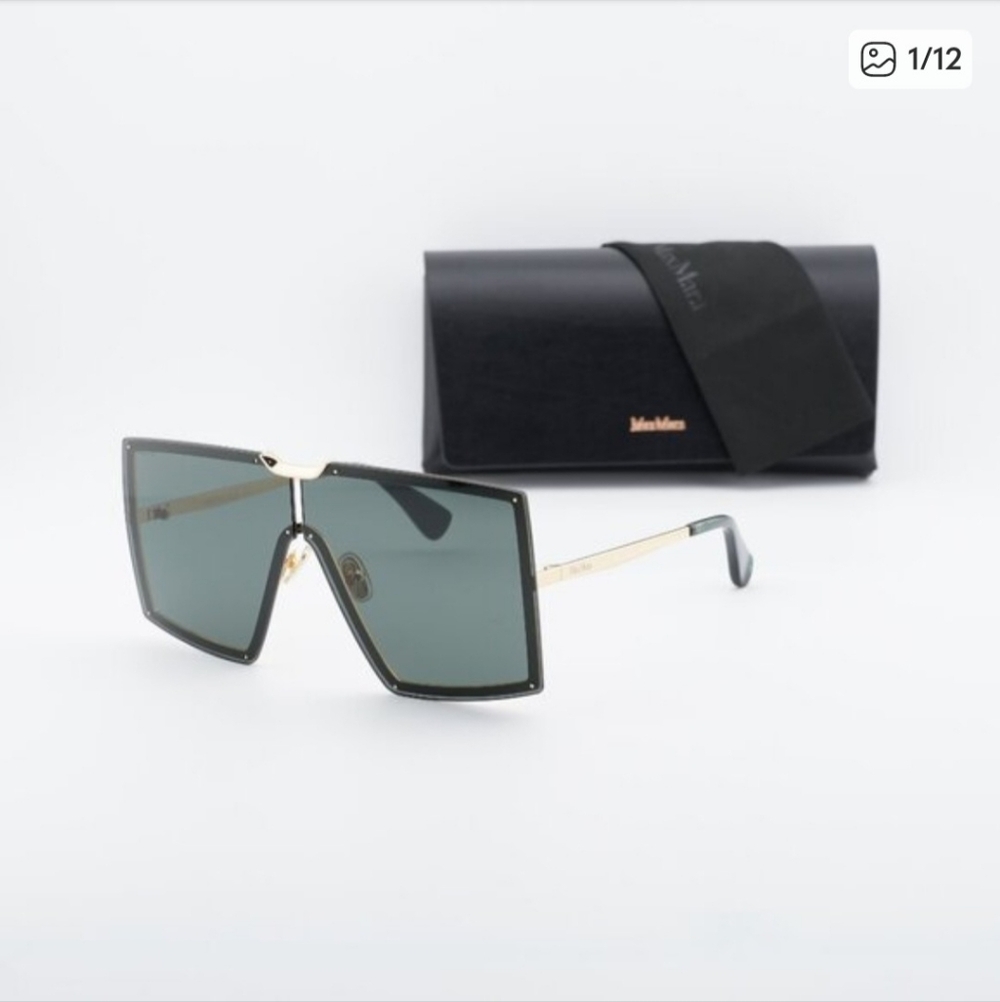 Max Mara MILLER MM0117 30N Shield Sunglasses-Deep Gold/Green